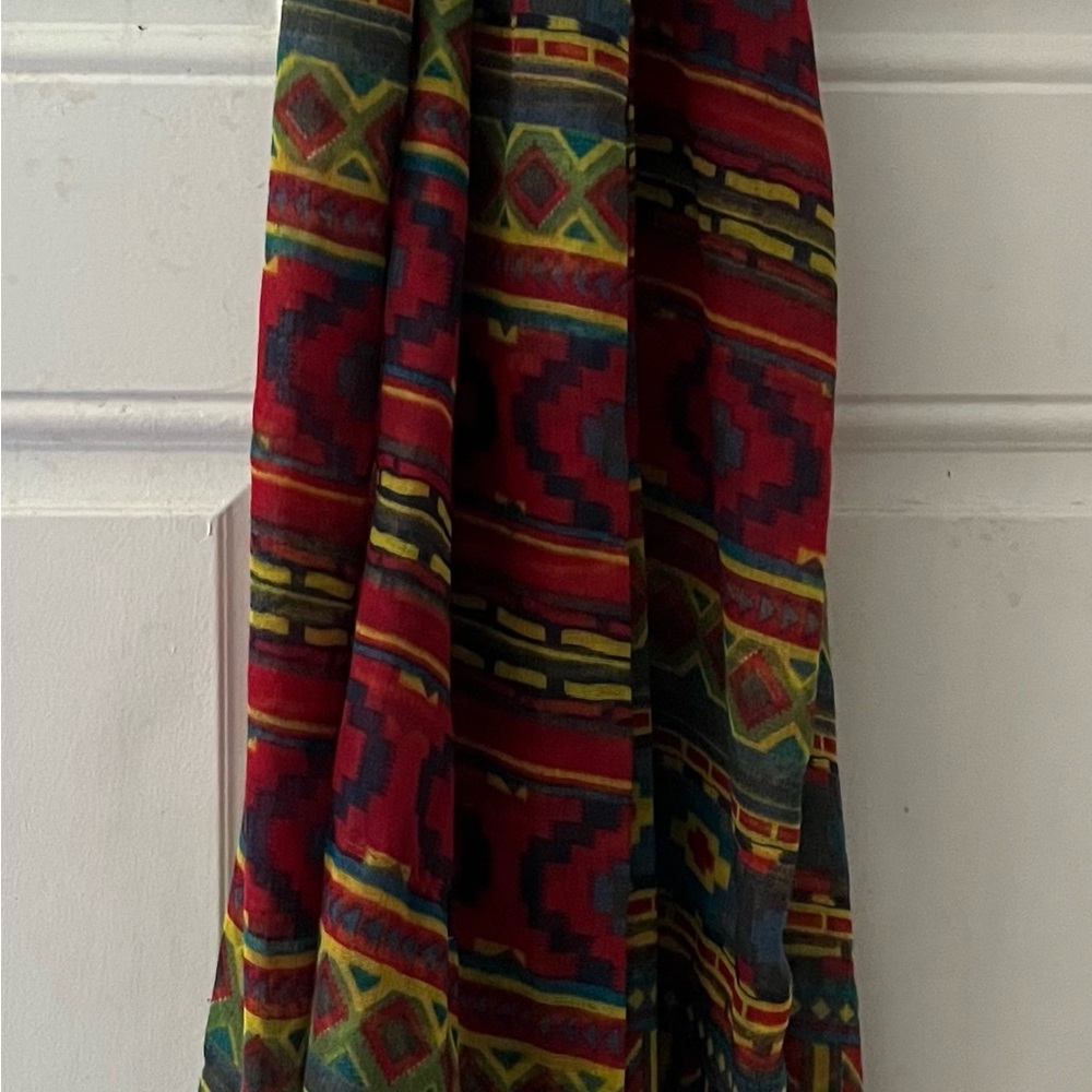 Women’s Rectangle Scarf Chiffon Geometric Multicolor Art Pattern